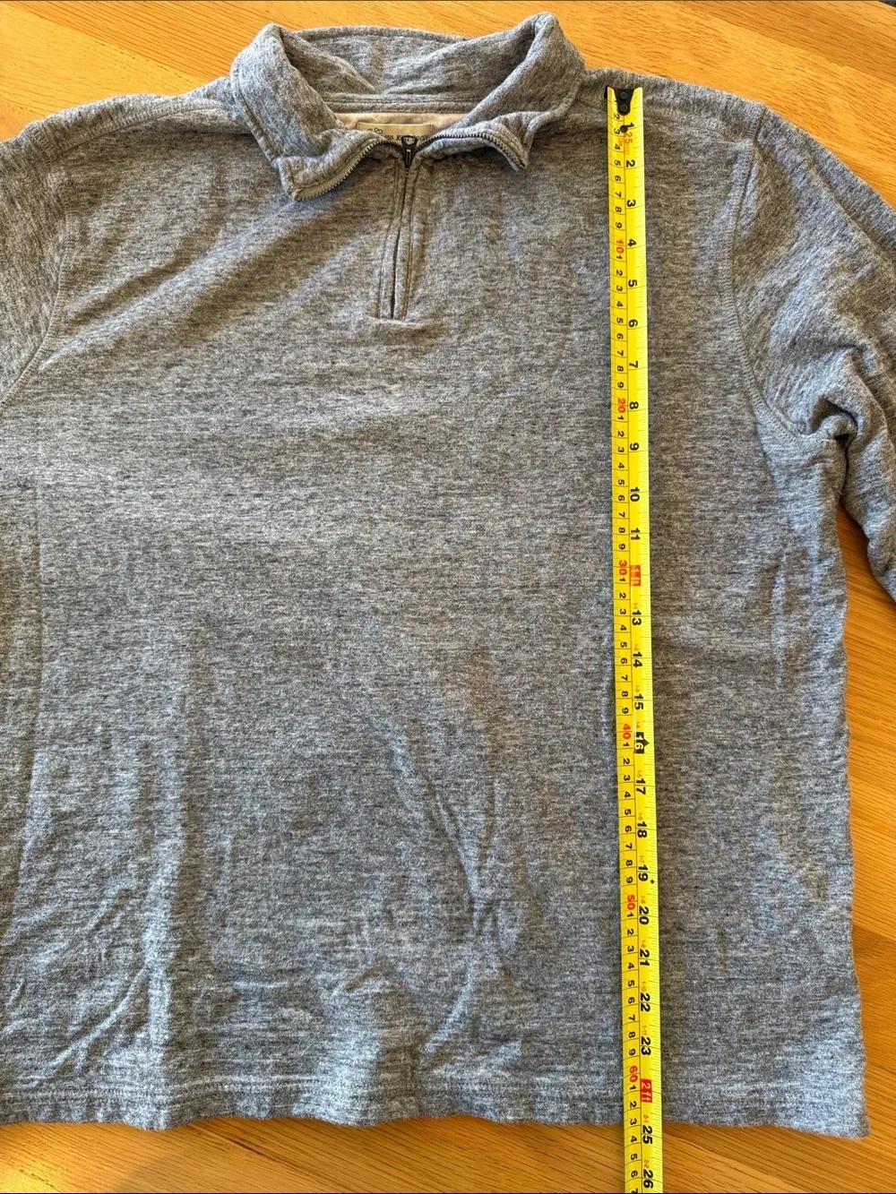 Men J. Crew Knit Heather Gray 1/4 Zip Pullover - Size XL